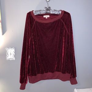 umgee Crushed Velvet Sweatshirt